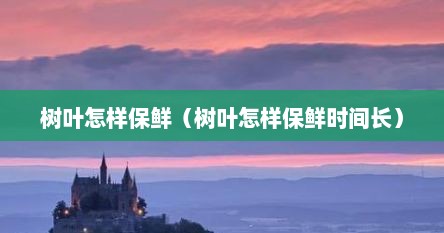 树叶怎样保鲜（树叶怎样保鲜时间长）