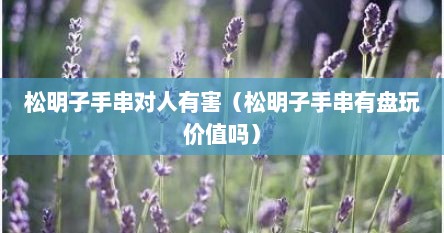松明子手串对人有害（松明子手串有盘玩价值吗）