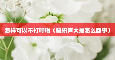 怎样可以不打呼噜（噗鼾声大是怎么回事）
