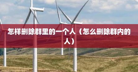 怎样删除群里的一个人（怎么删除群内的人）