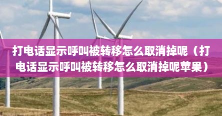 打电话显示呼叫被转移怎么取消掉呢(打电话显示呼叫被转移怎么取消掉呢苹果) 打电话显示呼叫被转移怎么取消掉呢(打电话显示呼叫被转移怎么取消掉呢苹果)