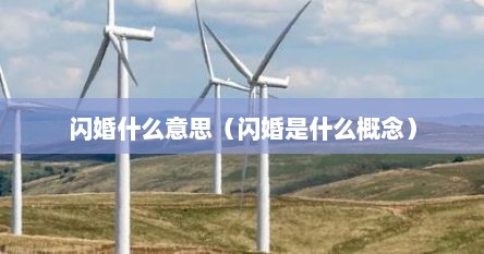 闪婚什么意思(闪婚是什么概念) 闪婚什么意思(闪婚是什么概念)