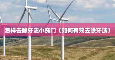 怎样去除牙渍小窍门（如何有效去除牙渍）