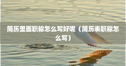 简历里面职称怎么写好呢(简历表职称怎么写) 简历里面职称怎么写好呢(简历表职称怎么写)