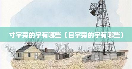 寸字旁的字有哪些（日字旁的字有哪些）