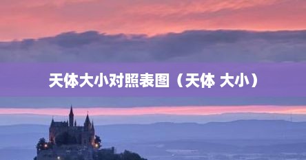 天体大小对照表图（天体 大小）