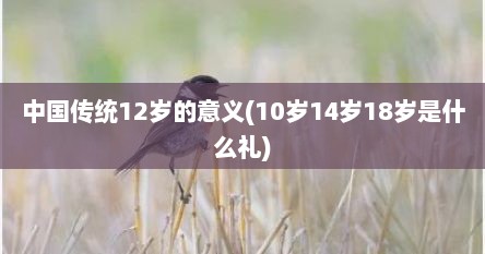 中国传统12岁的意义(10岁14岁18岁是什么礼)