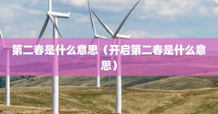 第二春是什么意思（开启第二春是什么意思）