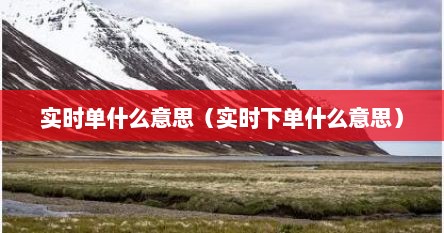 实时单跟即将单是什么意思（实时单多是什么意思）