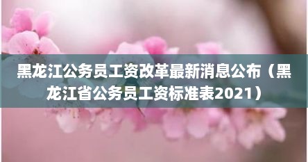 黑龙江公务员工资改革最新消息公布（黑龙江省公务员工资标准表2021）