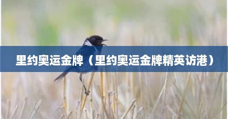 里约奥运金牌（里约奥运金牌精英访港）