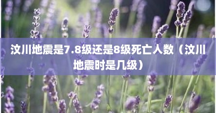 汶川地震是7.8级还是8级死亡人数（汶川地震时是几级）