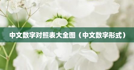 中文数字对照表大全图（中文数字形式）