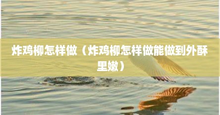炸鸡柳怎样做（炸鸡柳怎样做能做到外酥里嫩）