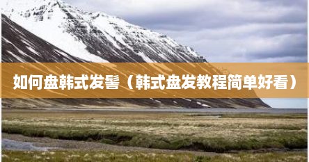 如何盘韩式发髻（韩式盘发教程简单好看）