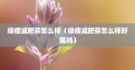 绿瘦减肥茶怎么样（绿瘦减肥茶怎么样好喝吗）