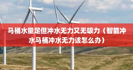 马桶水量足但冲水无力又无吸力（智能冲水马桶冲水无力该怎么办）