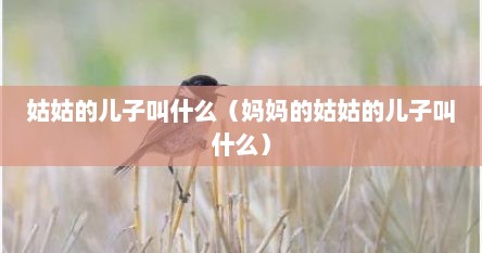 姑姑的儿子叫姑姑的侄子什么（姑姑的儿子叫她妈妈什么）