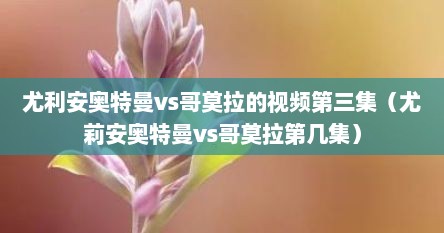 尤利安奥特曼vs哥莫拉的视频第三集（尤莉安奥特曼vs哥莫拉第几集）