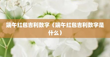 端午红包吉利数字（端午红包吉利数字是什么）