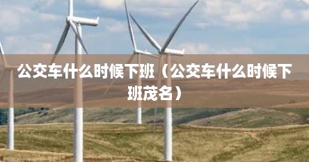 公交车什么时候下班（公交车什么时候下班茂名）