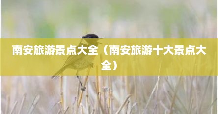 南安旅游景点大全（南安旅游十大景点大全）
