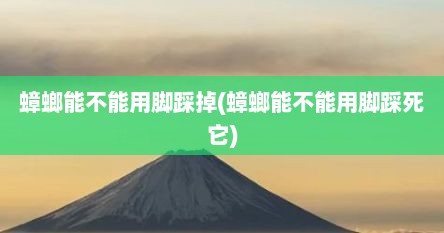 蟑螂能不能用脚踩掉(蟑螂能不能用脚踩死它)