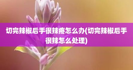 切完辣椒后手很辣疼怎么办(切完辣椒后手很辣怎么处理)