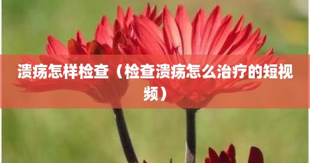 溃疡怎样检查（检查溃疡怎么治疗的短视频）