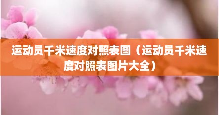 运动员千米速度对照表图（运动员千米速度对照表图片大全）