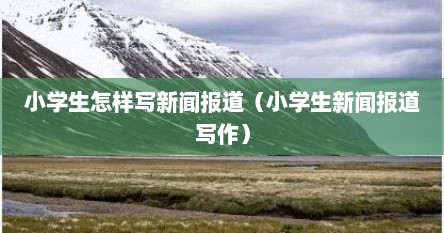 小学生怎样写新闻报道（小学生新闻报道写作）
