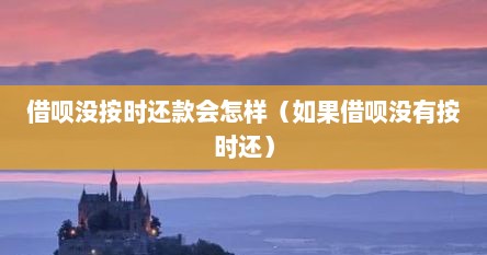 借呗没按时还款会怎样（如果借呗没有按时还）