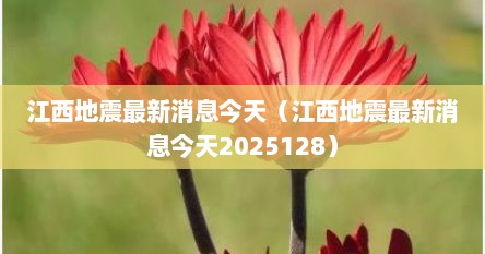 江西地震预警（江西地震分布图）