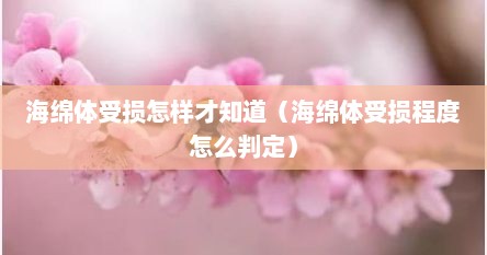 海绵体受损怎样才知道（海绵体受损程度怎么判定）