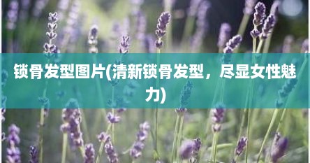 锁骨发型图片(清新锁骨发型,尽显女性魅力)