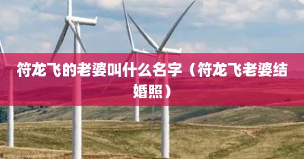 符龙飞的老婆叫什么名字（符龙飞老婆结婚照）