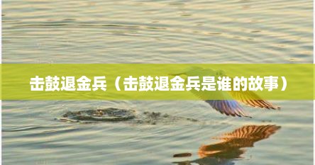 击鼓退金兵（击鼓退金兵是谁的故事）