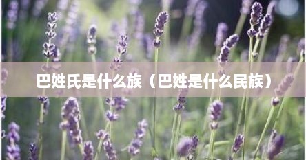 巴姓氏是什么族（巴姓是什么民族）