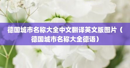 德国城市名称大全中文翻译英文版图片（德国城市名称大全德语）