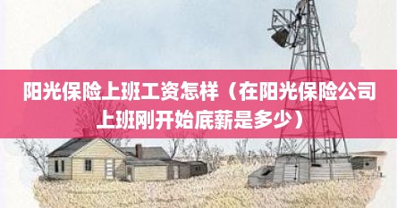 阳光保险上班工资怎样（在阳光保险公司上班刚开始底薪是多少）