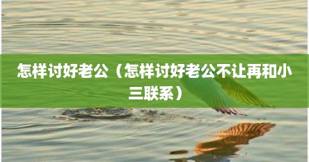 怎样讨好老公（怎样讨好老公不让再和小三联系）