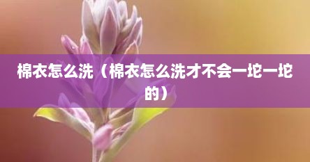 棉衣怎么洗（棉衣怎么洗才不会一坨一坨的）
