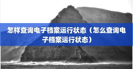 怎样查询电子档案运行状态（怎么查询电子档案运行状态）