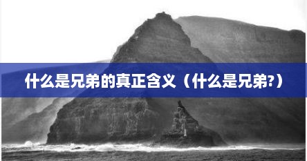 什么是兄弟的真正含义（什么是兄弟?）