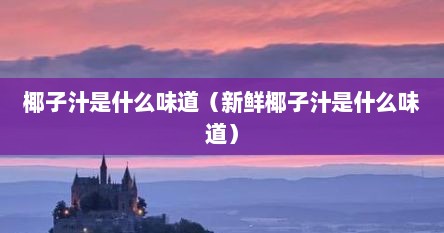 椰子汁是什么味道（新鲜椰子汁是什么味道）