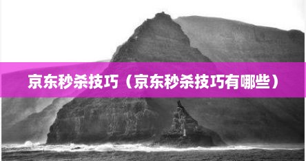 京东秒杀技巧（京东秒杀技巧有哪些）