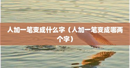 人加一笔变成什么字（人加一笔变成哪两个字）