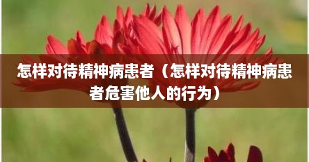 怎样对待精神病患者（怎样对待精神病患者危害他人的行为）