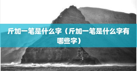 斤加一笔是什么字（斤加一笔是什么字有哪些字）