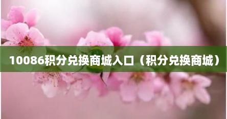 10086积分兑换商城入口（积分兑换商城）